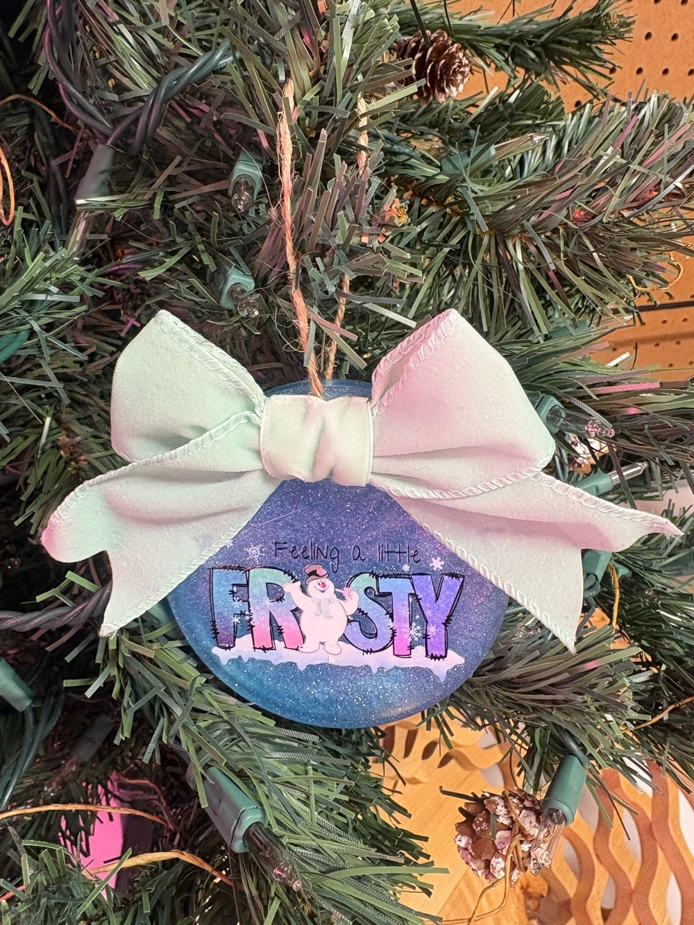 Feeling a Little Frosty Ornament with White Bow